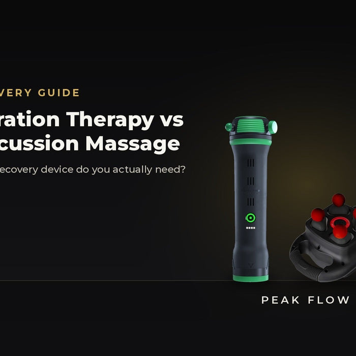 Vibration therapy vs percussion massage — Rapid Release Pro3+ and a handheld percussion massager