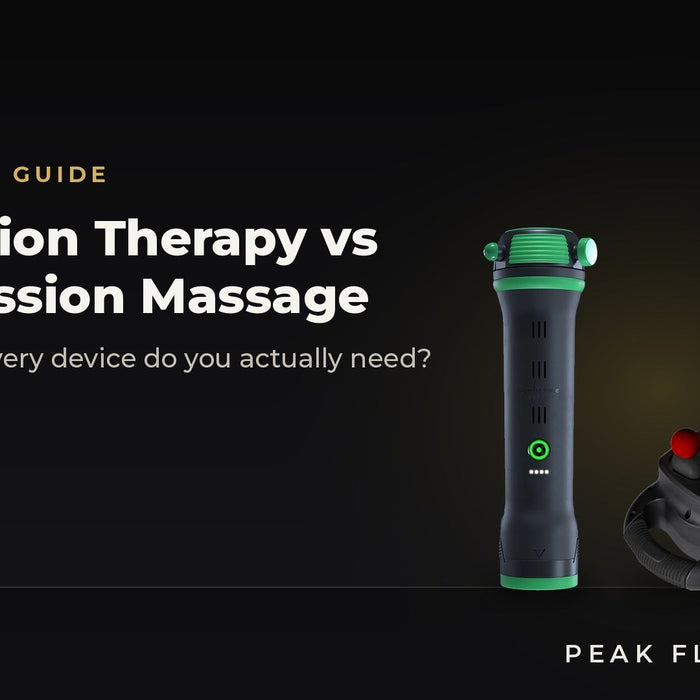 Vibration therapy vs percussion massage — Rapid Release Pro3+ and a handheld percussion massager