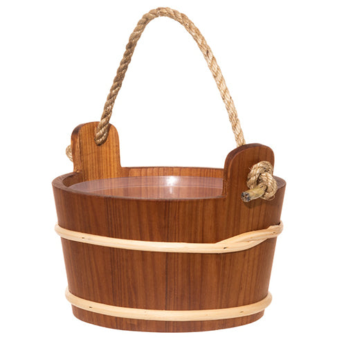 4Living Rope Handle Sauna Bucket Sauna Bucket, Thermo-Alder