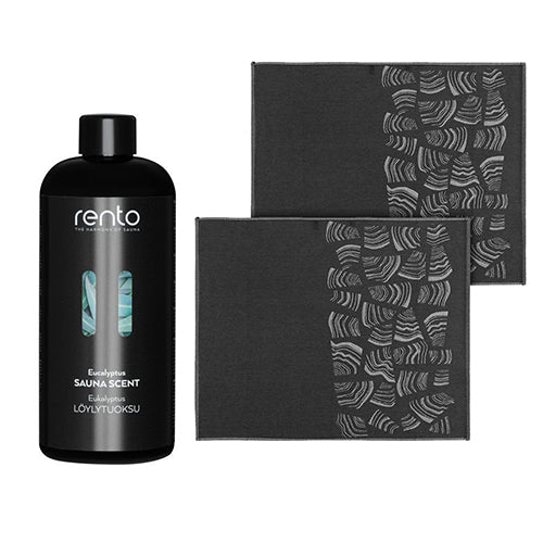 Rento Scent and Seat Cover Gift Set 400ml Eucalyptus Sauna Scent & 2