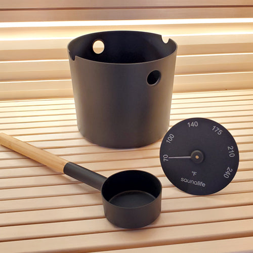SaunaLife Essentials Set 6 Aluminum Sauna Bucket and Ladle Set w/ - image 2