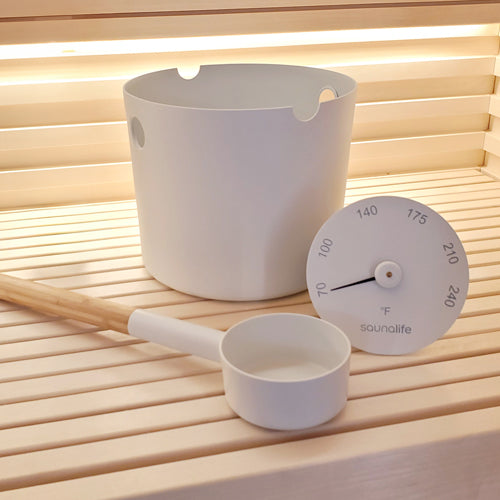 SaunaLife Essentials Set 6 Aluminum Sauna Bucket and Ladle Set w/ - image 3