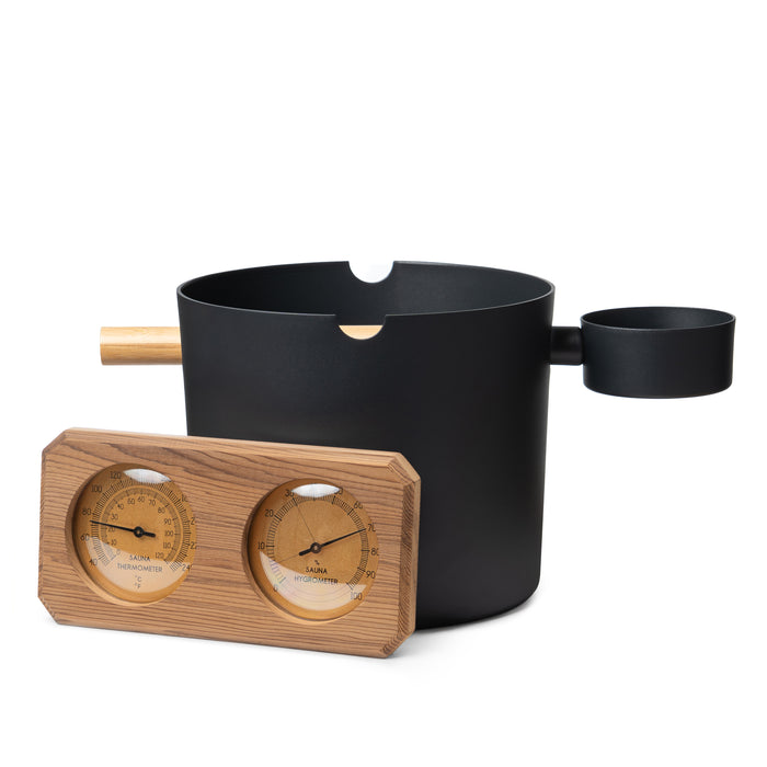 SaunaLife Essentials Set 7 Aluminum Sauna Bucket and Ladle Set w/