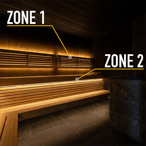 PROSAUNAS Dual-Zone Linear White LED Neon Light Kit Flexible