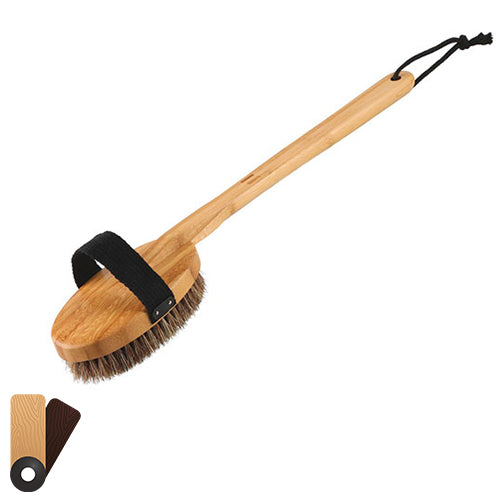 Rento Bath Brush Detachable Handle Bath Brush, Oil-Treated Bamboo