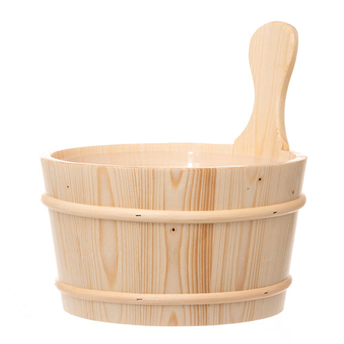 4Living Sauna Bucket Sauna Bucket w/ Plastic Liner, Spruce, 4L