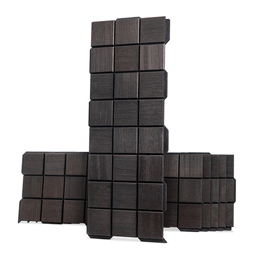PROSAUNAS Cubist Black Sauna Wall Panels, Square Pattern, Black Abachi - image 2