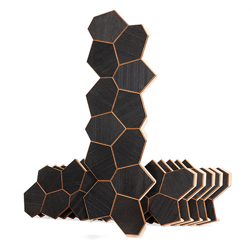 PROSAUNAS Modern Black Sauna Wall Panels, Irregular Hexagon Pattern - image 2