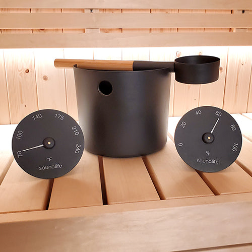 SaunaLife Essentials Set 5 Aluminum Sauna Bucket and Ladle Set w/ - image 2
