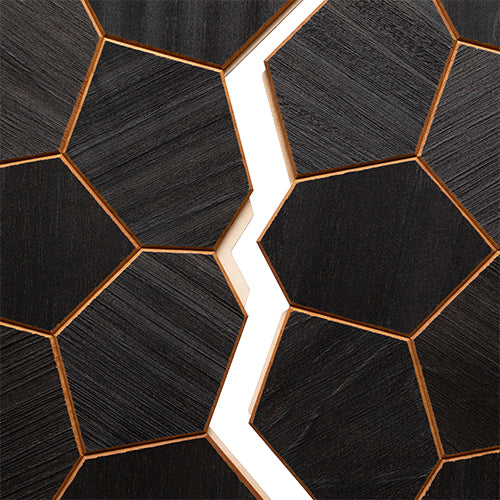 PROSAUNAS Modern Black Sauna Wall Panels, Irregular Hexagon Pattern - image 3