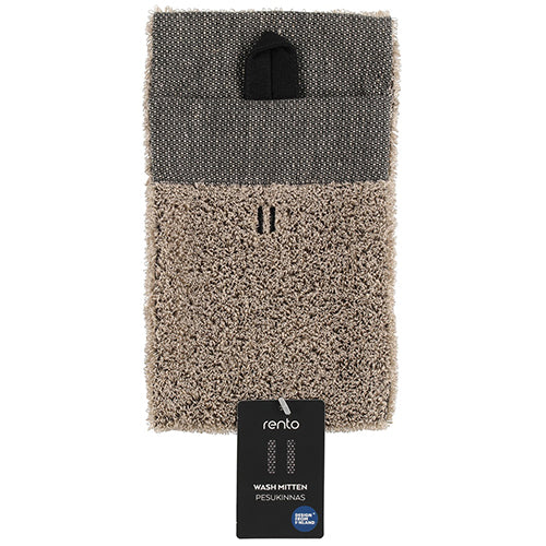 Rento Wash Mitten Sauna Wash Mitten, Brown, Terry Linen, Double-Lined - image 3