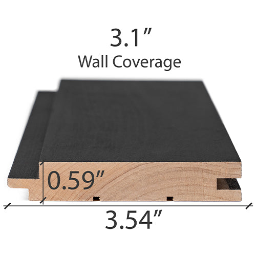 PROSAUNAS Aspen Midnight Black 1x4 (15mm x 90mm) T&G STS4 Sauna Wood - image 4