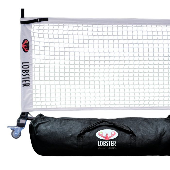 Lobster portable pickleball net system with carry bag