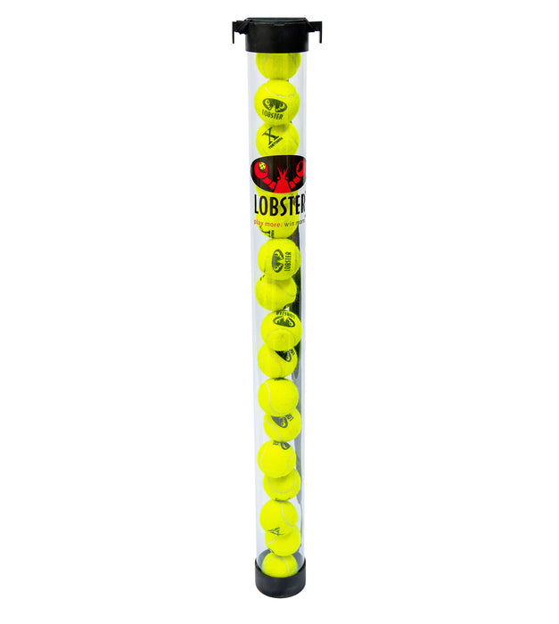 Lobster ball pickup tube filled with tennis balls
