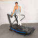 Muscle D Fitness Commercial Self Powered Curve Treadmill - Muscle D Fitness - Standalone — folded position