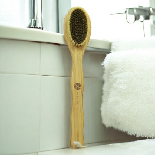 Therasage TheraBrush long handle dry brush with copper bristles, view 2 of 3