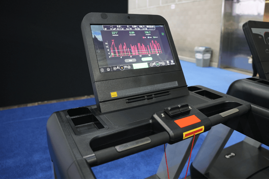Muscle D Fitness V2 Touch Screen Commercial Treadmill - Muscle D Fitness - Upgraded Touch Screen Commercial... — side profile