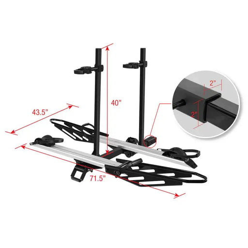 2-Bike E-bike Hitch Rack, EZ-FOLD Fat Tire Electric Bike Carrier
