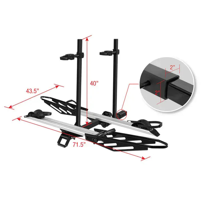 2-Bike E-bike Hitch Rack, EZ-FOLD Fat Tire Electric Bike Carrier