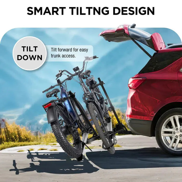2-Bike E-bike Hitch Rack, EZ-FOLD Fat Tire Electric Bike Carrier