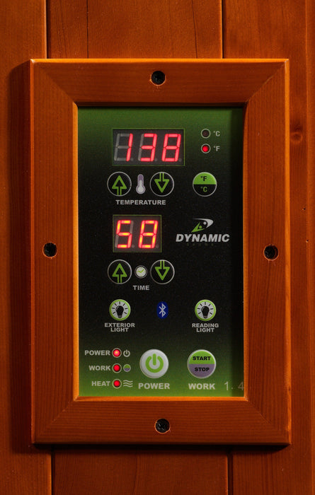 Dynamic Venice Limited Elite 2-person ultra low EMF sauna interior LED control panel
