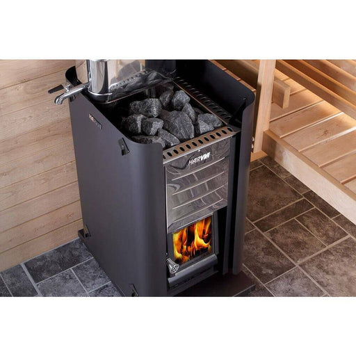 Finnish Sauna Builders Harvia Pro 36 Wood Burning Sauna Stove - Finnish Sauna Builders — interior bench layout