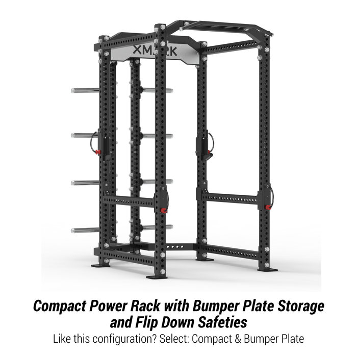 XMARK Viper Power Rack with Storage & Flip Down Safeties — full setup angle