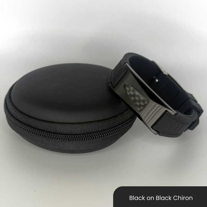 Therasage Bio Bands Sport silicone bracelet, Black on Black Chiron