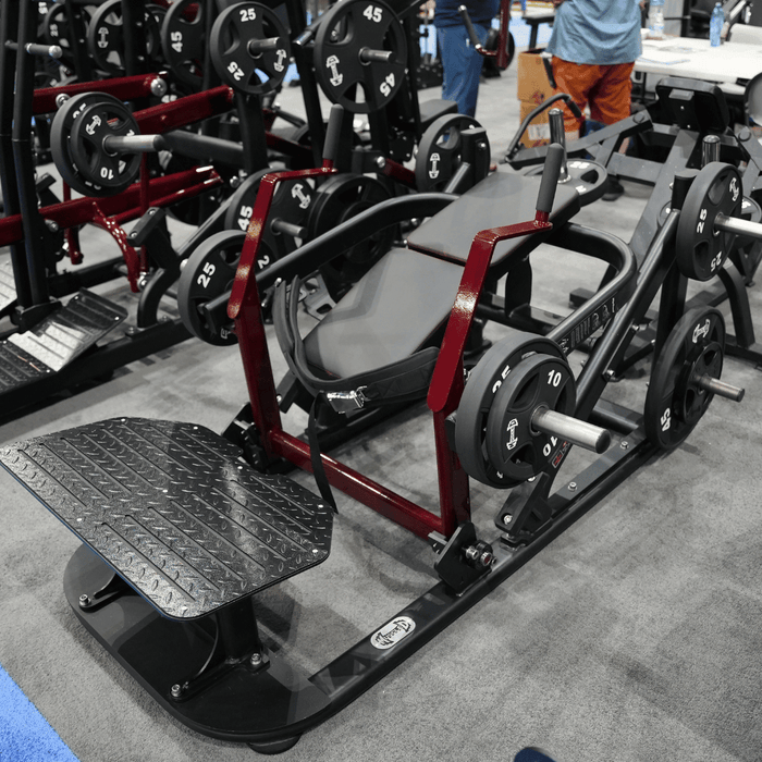 Muscle D Fitness Pro Strength Hip Thruster - Plate Loaded Glute Drive — adjustment mechanism