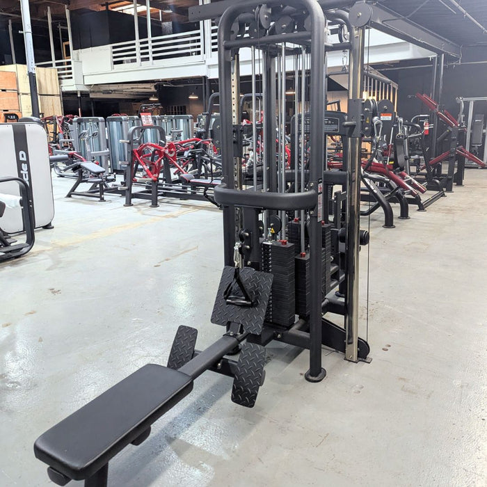Muscle D Fitness 4 Stack Megatron Standard Jungle Gym - 2 Colors - Low Row, Lat Pulldown, Single Handle Hi/low Pulley, Double Hi/Low Pulley