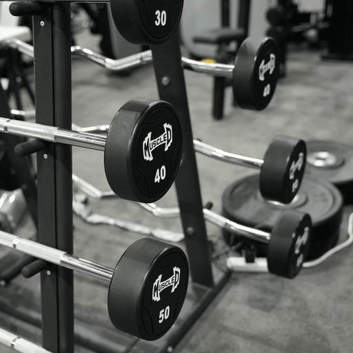 Muscle D Fitness Pro Urethane Barbell Set(Straight or Curl) - 20 to 110 lbs (Barbell Set Only) - Mus... — weight load capacity