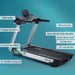 Muscle D Fitness X6 Light Commercial Treadmill - LED Console - Cup Holder — handles and grip