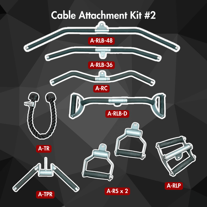 Muscle D Fitness Essentials Cable Attachment Kit - Cable Attachment Kit #2 - Muscle D Fitness - 48 & 36" Lat B... — front view