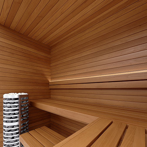 SaunaLife HST48 Luxury 4’ x 8’ Indoor Finnish Sauna Kit Precision
