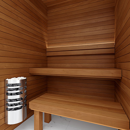 SaunaLife HST45 Luxury 4’ x 5’ Indoor Finnish Sauna Kit Precision