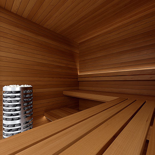 SaunaLife HST77 Luxury 7’ x 7’ Indoor Finnish Sauna Kit Precision