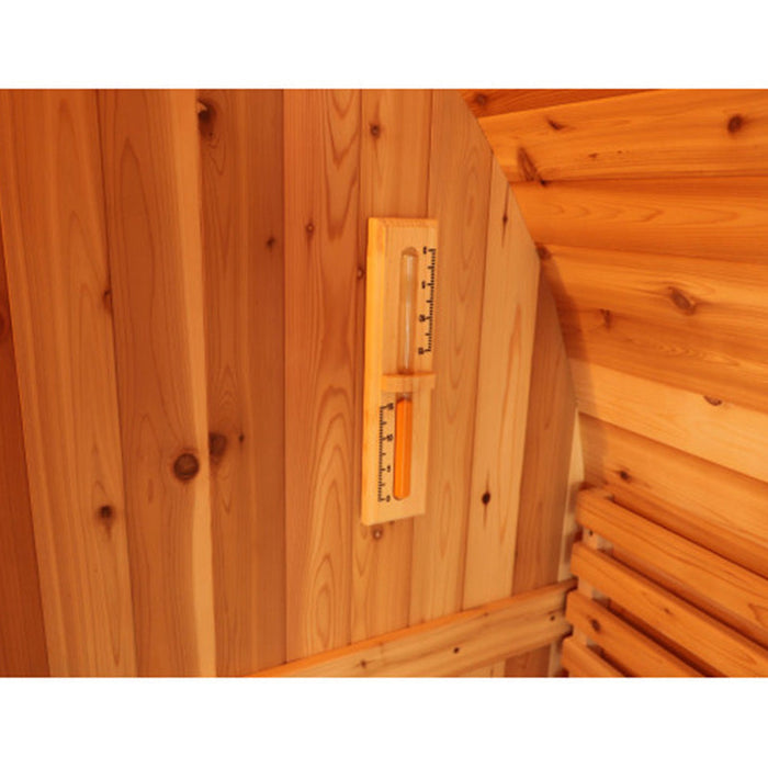 Sunray Oasis 2-4 Person Traditional Canopy Barrel Sauna Oasis 300SC — glass door detail