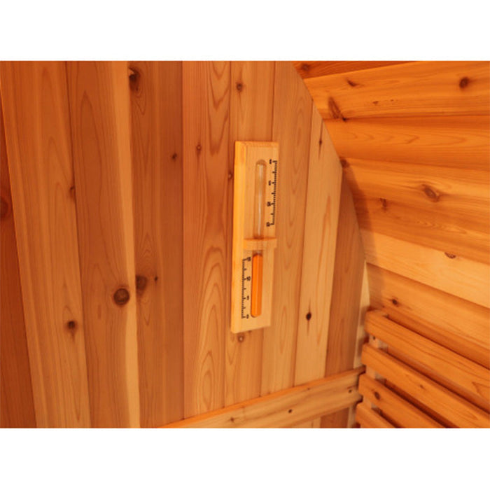 Sunray Aurora 2-4 Person Barrel Sauna - 300SH — glass door detail