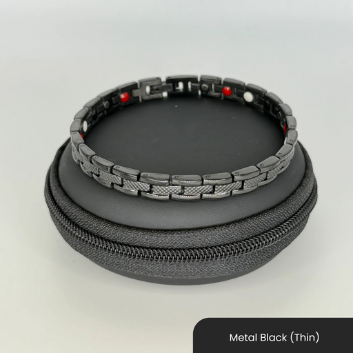 Therasage Bio Bands Metal stainless steel bracelet, Metal Black (Thin)