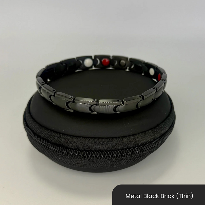 Therasage Bio Bands Metal stainless steel bracelet, Metal Black Brick (Thin)