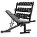 XMARK 5-50 lb Hex Dumbbell Set with Rack and Weight Bench — weight load capacity