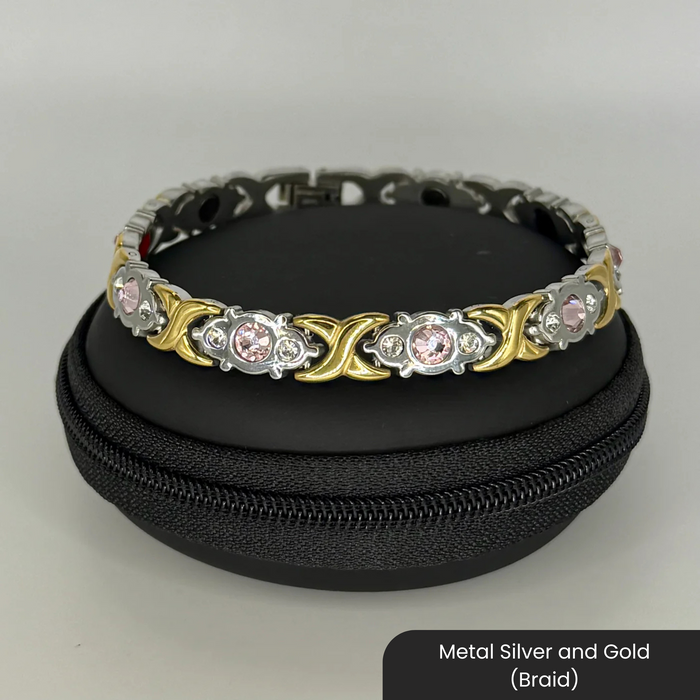 Therasage Bio Bands Metal stainless steel bracelet, Metal Silver and Gold (Braid)