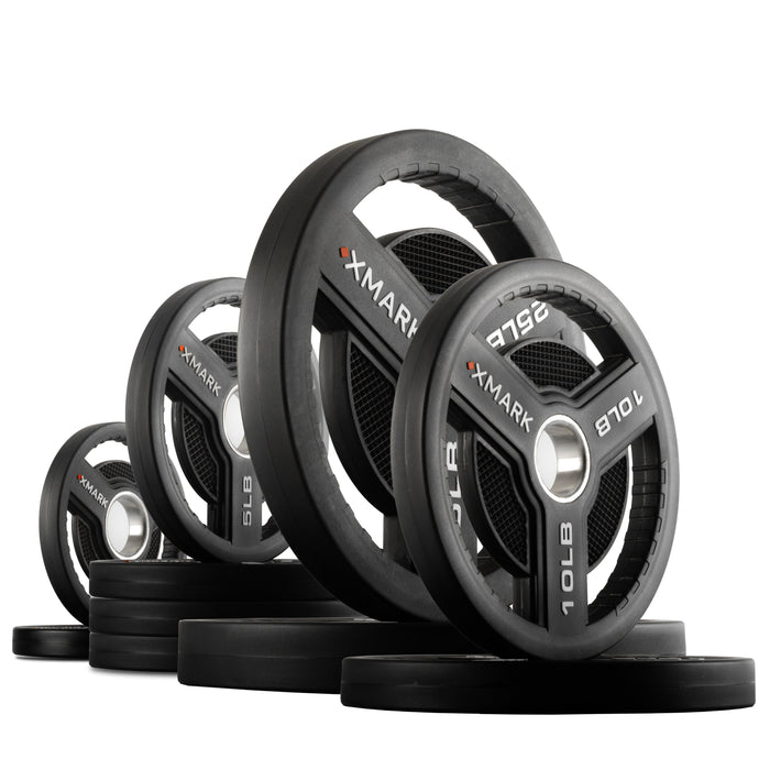 XMARK Commercial Urethane Olympic Weight Plates — grip and contact surface