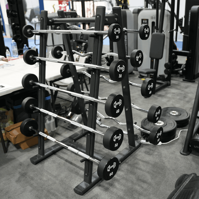 commercial urethane fixed barbell set Muscle D Fitness view 5
