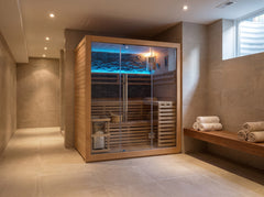 SunRay Galaxie 4-Person Indoor Luxury Traditional Sauna with 6kW Harvia Heater 400LX