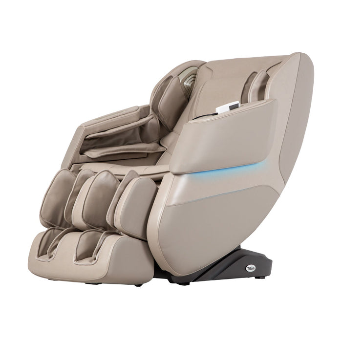 Titan Grande XL- Big and Tall (Up to 375lbs, 6'5") – 3D Massage Mechanism & SL side profile showing SL-Track length