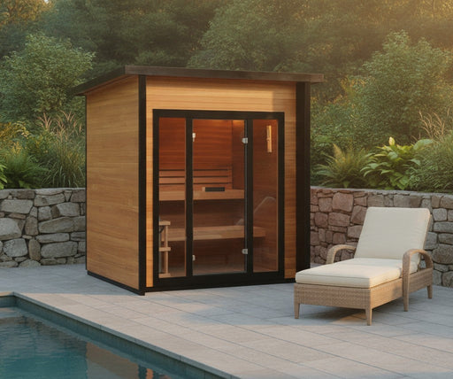 SunRay Cayman 4-Person Outdoor Traditional Sauna with 6kW Harvia Heater 400D7 - image 1