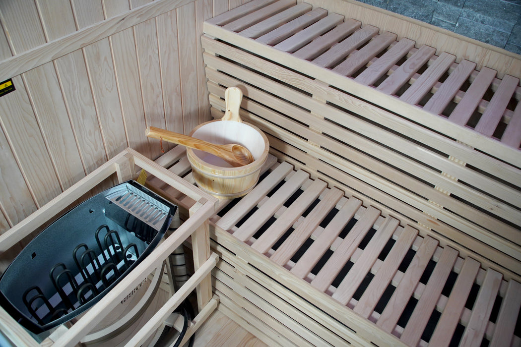 SunRay Galaxie 4-Person Indoor Luxury Traditional Sauna with 6kW Harvia Heater 400LX - image 7
