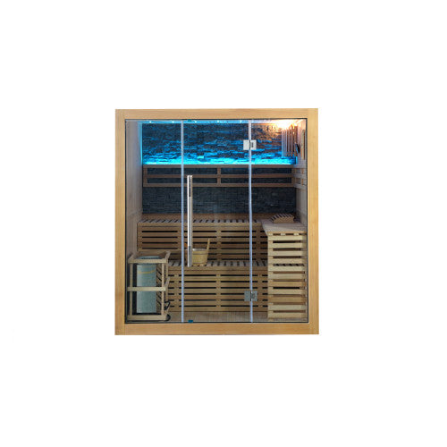 SunRay Galaxie 4-Person Indoor Luxury Traditional Sauna with 6kW Harvia Heater 400LX - image 3
