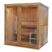 Sunray Charleston 4-Person Indoor Traditional Sauna Double Bench HL400TN — glass door detail